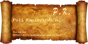 Poli Kapisztrán névjegykártya